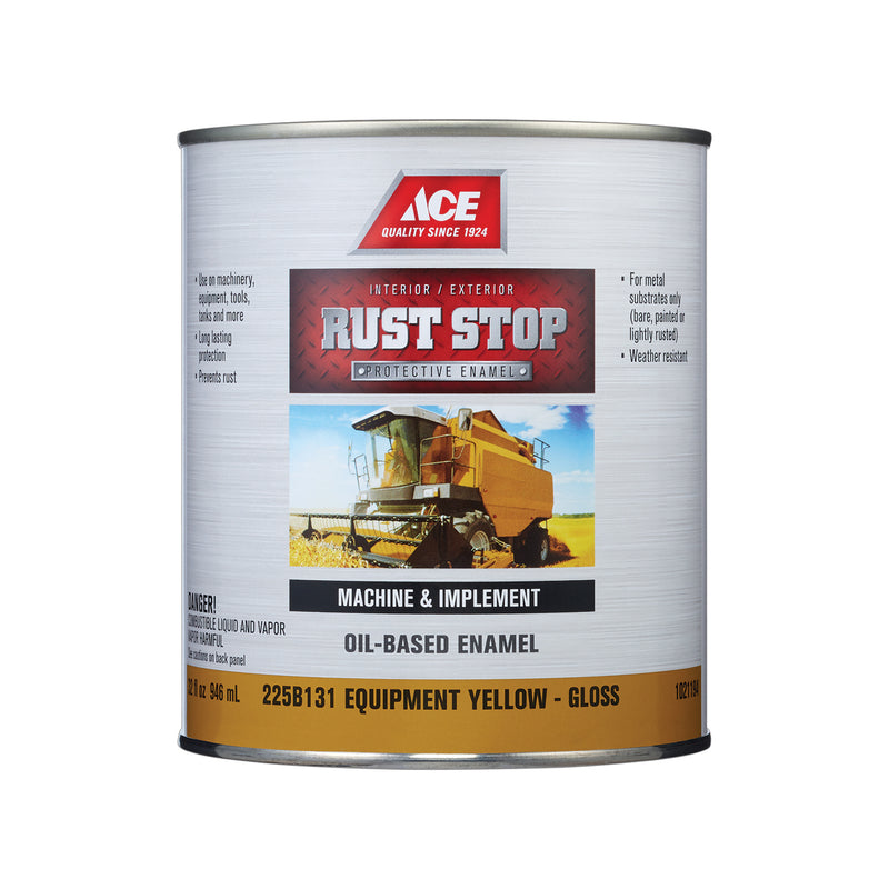 BENJAMIN MOORE - ACE PAINT, Ace Rust Stop Intérieur/Extérieur peinture brillante antirouille pour équipement jaune à base d'huile 1 qt (paquet de 4)