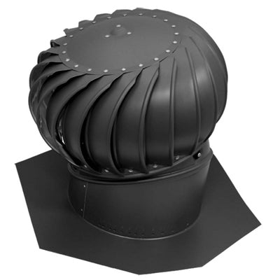 AIR VENT INC, Air Vent Black Aluminum UV-Resistant Circle Turbine & Base 20 L x 18.4 H x 20.2 W x 12 Dia. in.