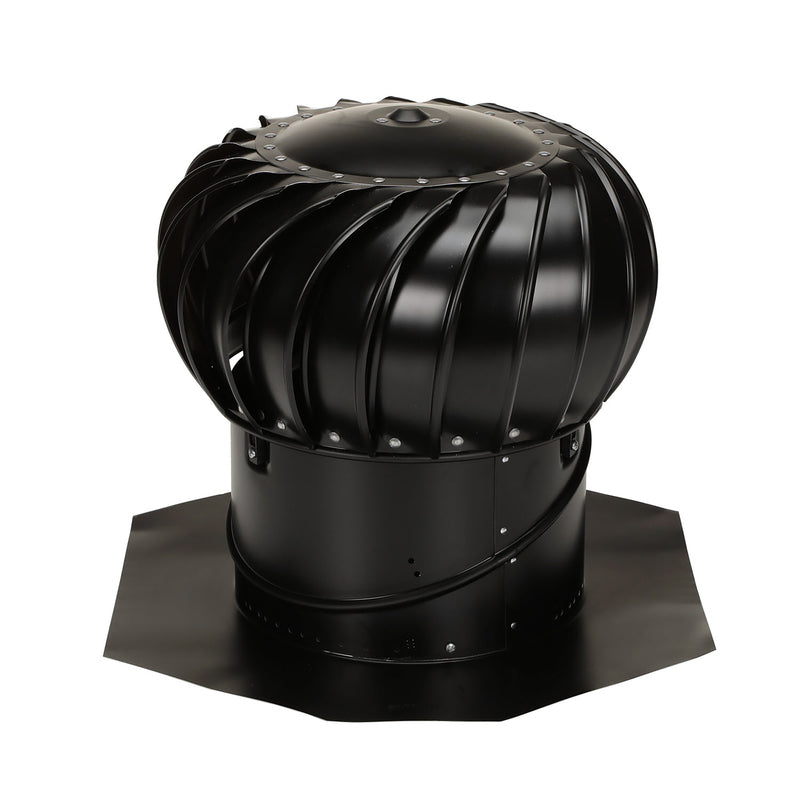 AIR VENT INC, Air Vent Black Aluminum UV-Resistant Circle Turbine & Base 20 L x 18.4 H x 20.2 W x 12 Dia. in.