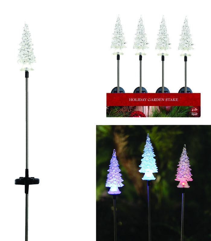 ACE TRADING - ALPINE KEYANG, Alpine Assorted Christmas Tree Yard Stake (Pack de 20).