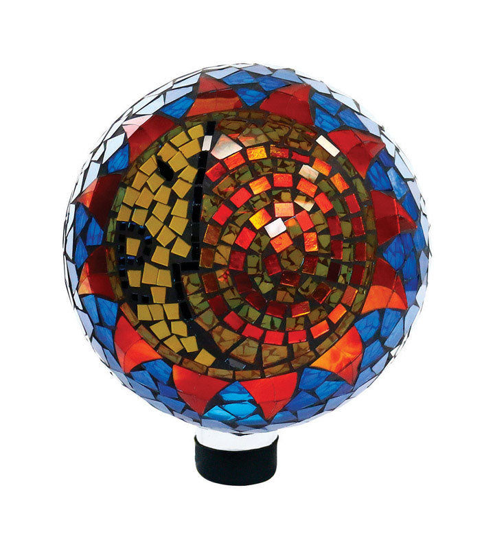 ALPINE CORPORATION, Alpine Glass Assorted 11 in. H Mosaic Sun & Moon Gazing Ball (Pack de 2)