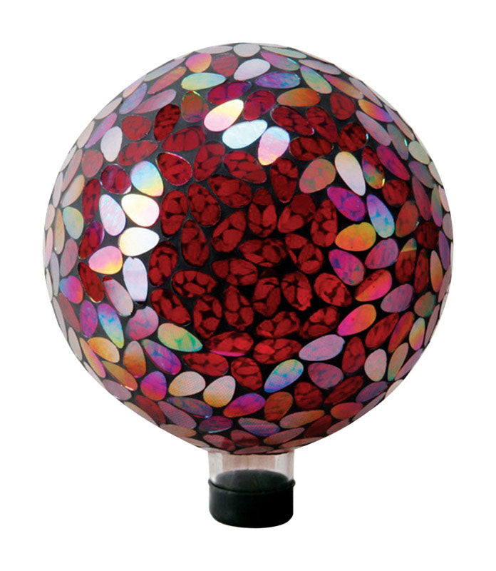 ALPINE CORPORATION, Alpine Glass Red 11 in. Mosaic Gazing Ball (Pack de 2)