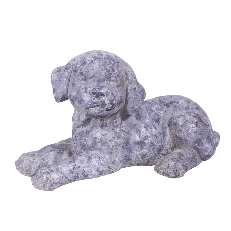 ALPINE CORPORATION, Alpine Gray Fiberglass 10 in. H Puppy Laying Down Statue